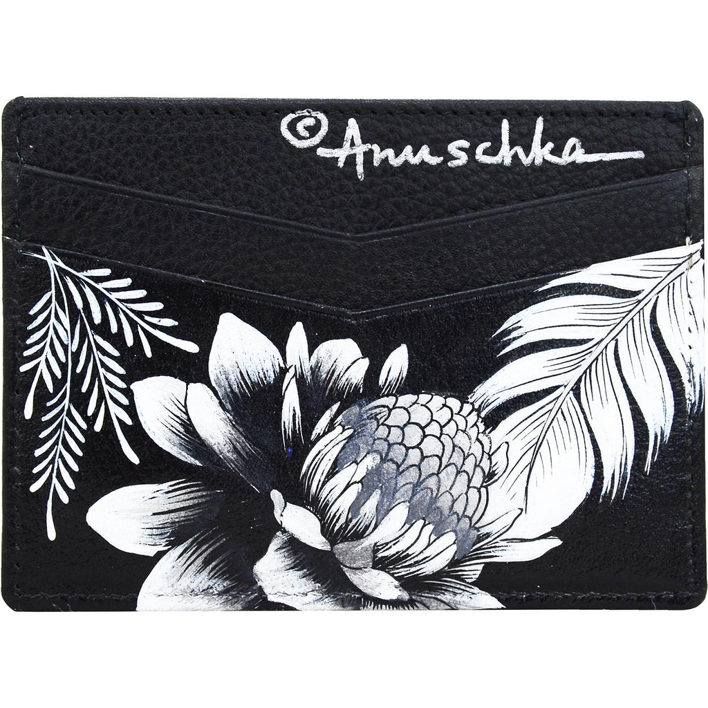 Womens Anuschka Women's Anuschka Credit Card Case Cleopatra's Leopard Leather Cleopatra's Leopard Leather