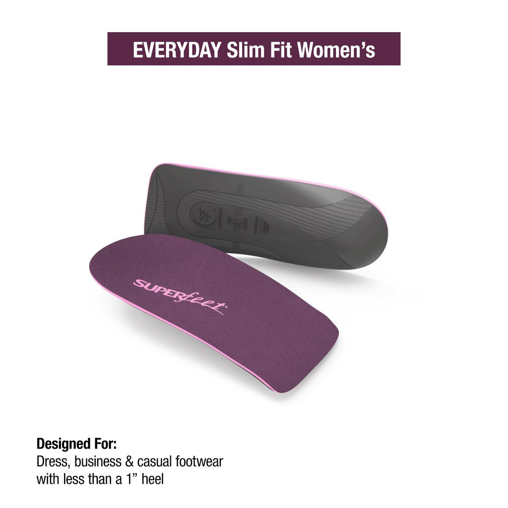 Womens Superfeet Women's Superfeet Everyday Slim Fit Premium Insoles Purple Purple