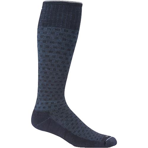 Men's Sockwell Shadow Box Knee High Socks 15-20 mmHG Navy