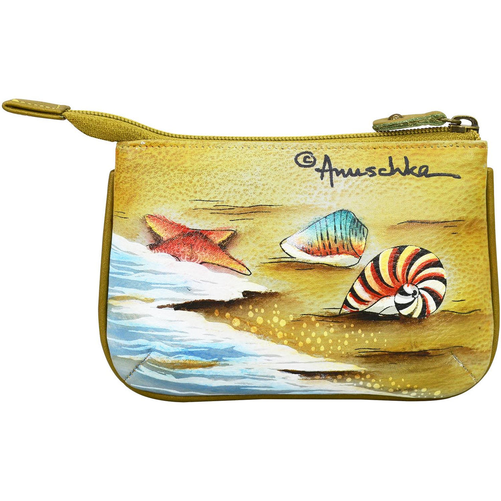 Womens Anuschka Women's Anuschka Medium Zip Pouch Gift Of The Sea Leather Gift Of The Sea Leather