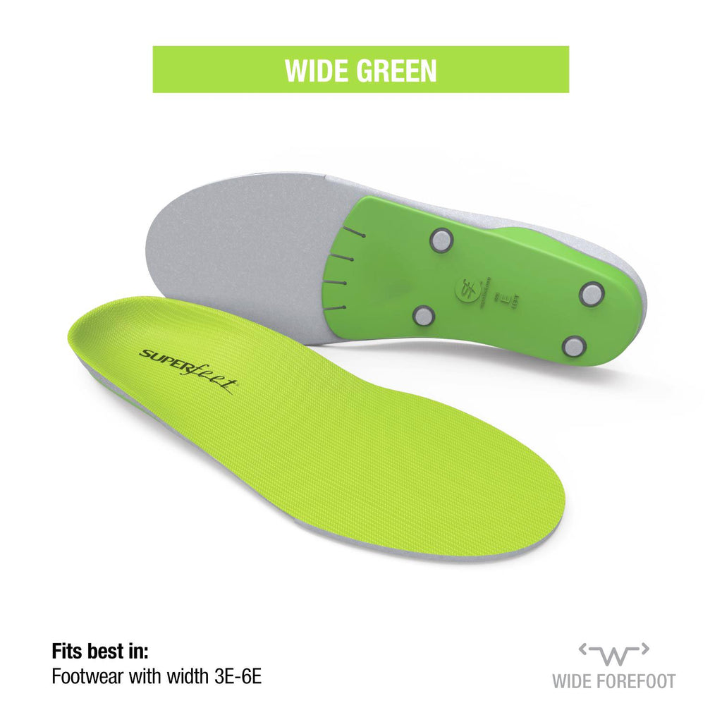 Unisex Superfeet Unisex Superfeet All-Purpose Wide-Fit Support Green Insoles Green