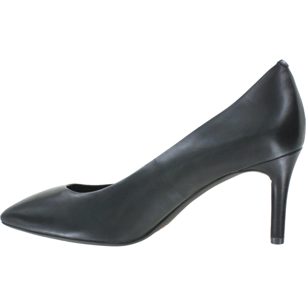 Womens Rockport Women's Rockport Total Motion Pointed Toe Pump Black Leather Black Leather