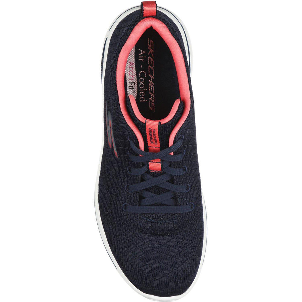 Womens Skechers Women's Skechers GOwalk Arch Fit Unify Navy/Coral Fabric Navy/Coral Fabric