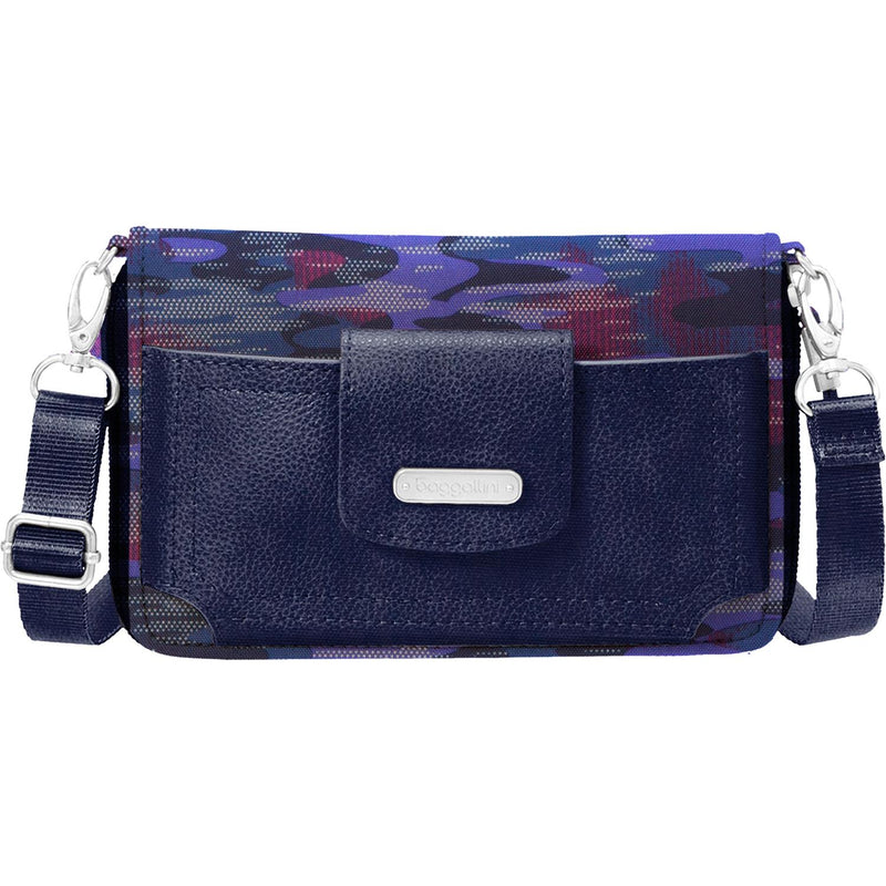 Women's Baggallini RFID Phone Wallet Crossbody Bag Moonlight Camo Nylon