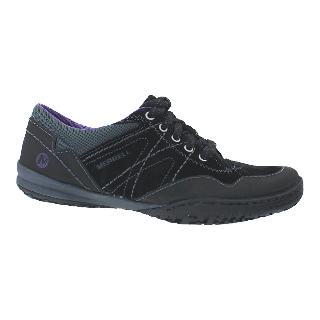 Womens Merrell Women's Merrell Albany Lace Black Suede/Mesh Black Suede/Mesh