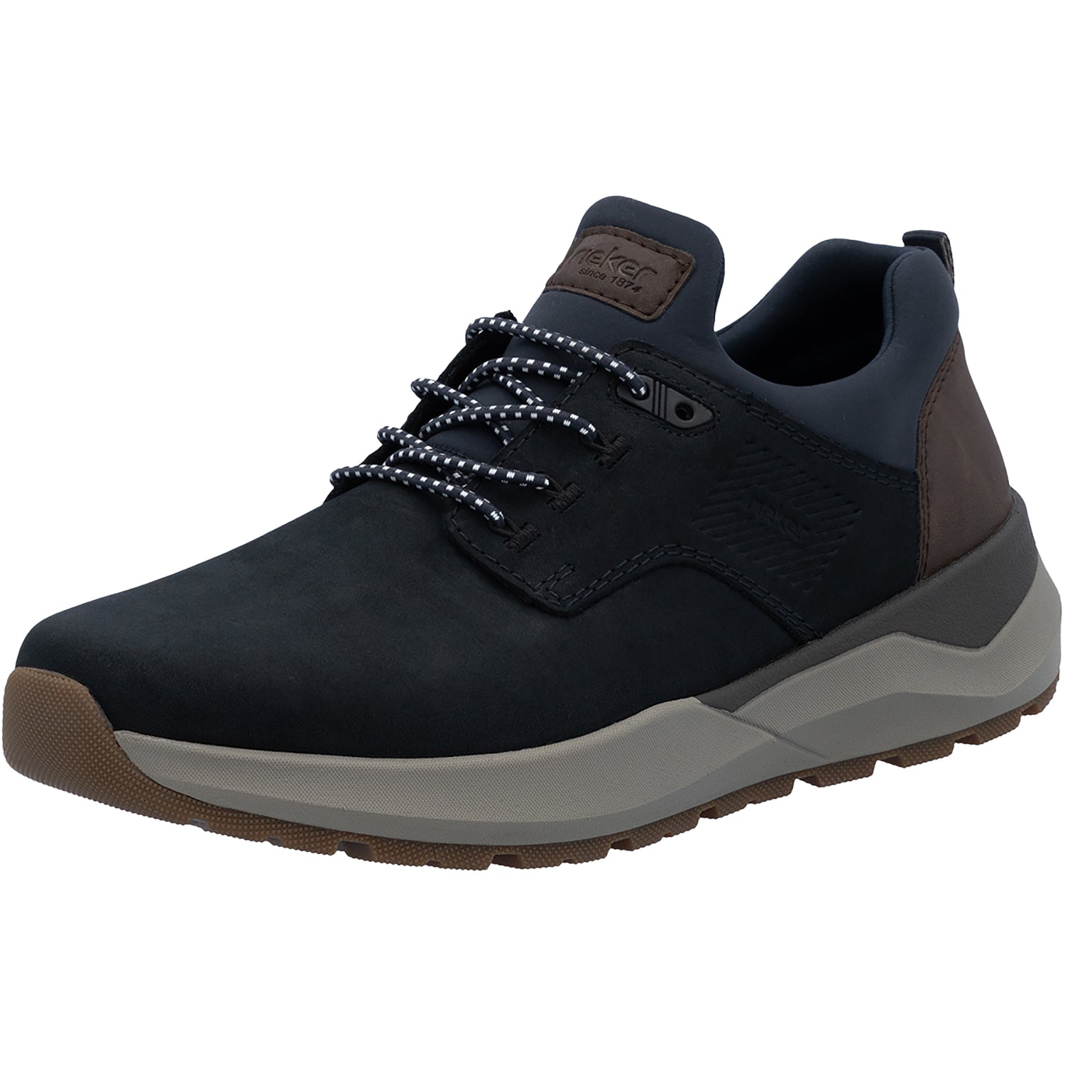 Mens Rieker Rieker 06050-14 Thorben Men's Lace Up Shoes Pazifik/Schoko/Navy Leather Pazifik/Schoko/Navy Leather