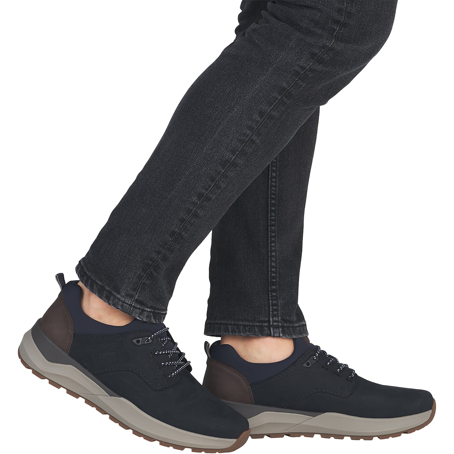 Mens Rieker Rieker 06050-14 Thorben Men's Lace Up Shoes Pazifik/Schoko/Navy Leather Pazifik/Schoko/Navy Leather