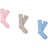 Womens Ugg Women's UGG Rib Knit Slouchy Crew Socks 3 Pack Pink Meadow/Granite/Blue Pink Meadow/Granite/Blue