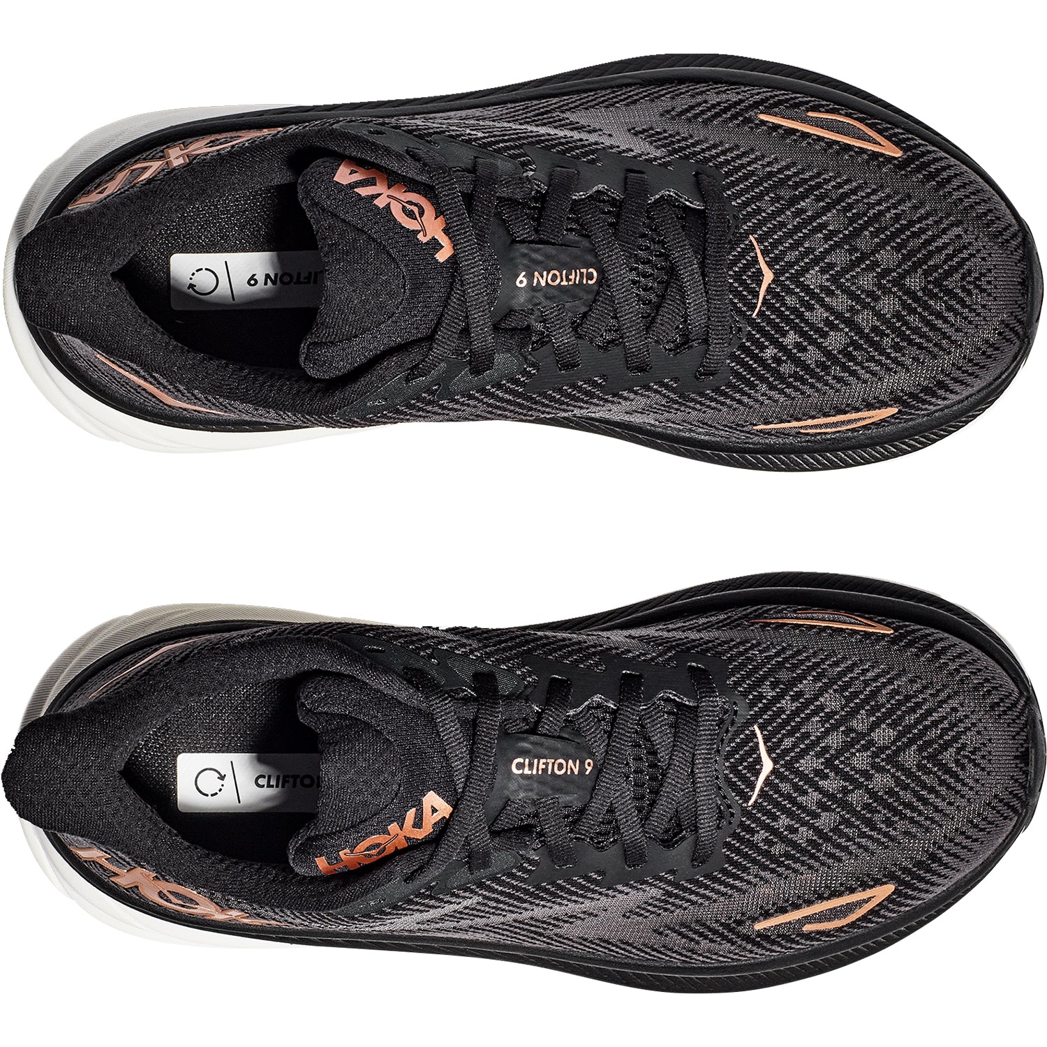 Women's Hoka Clifton 9 Black/Copper Mesh – Footwear etc. Women's Hoka Clifton 9 Black/Copper Mesh – Footwear etc.