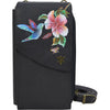 Womens Anuschka Anuschka Crossbody Phone Case Hummingbird Black Leather Hummingbird Black Leather