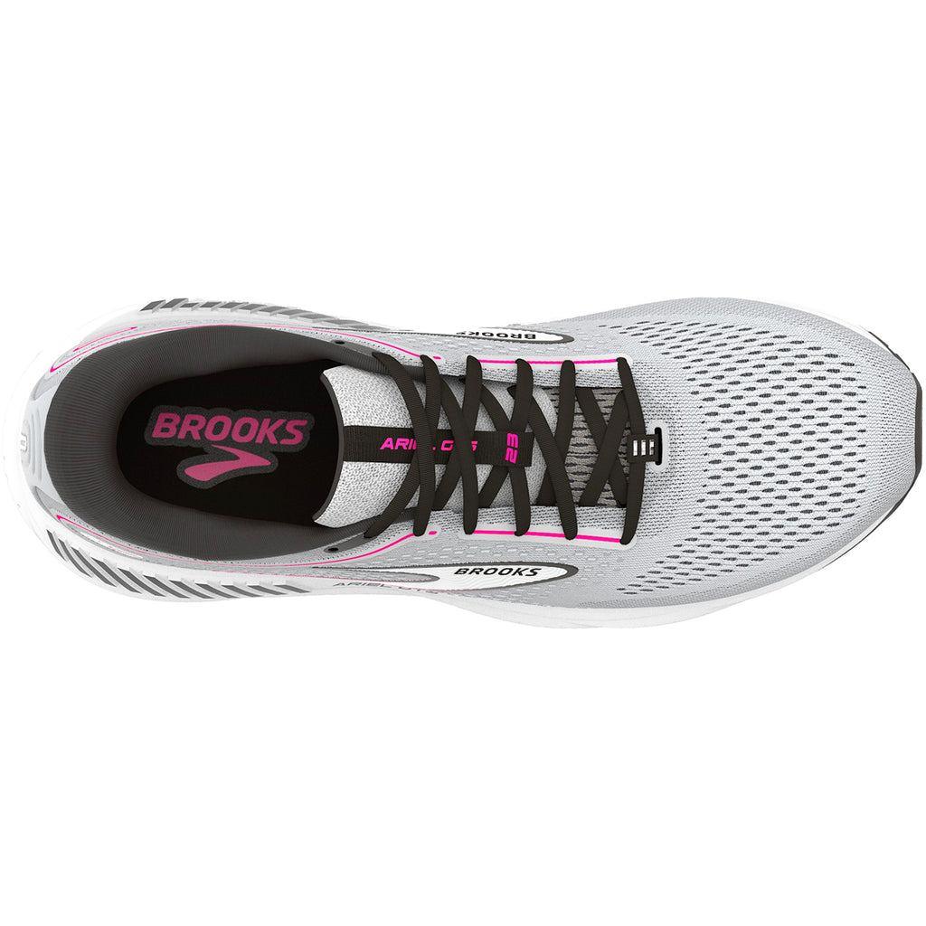 Womens Brooks Women's Brooks Ariel GTS 23 Grey/Black/Pink Mesh Grey/Black/Pink Mesh