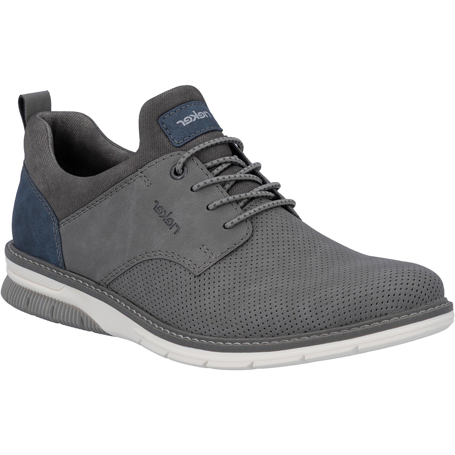 Mens Rieker Rieker 14450-42 Men's Dress Lace Up Shoes Cenere/Denim/Rauch Cenere/Denim/Rauch