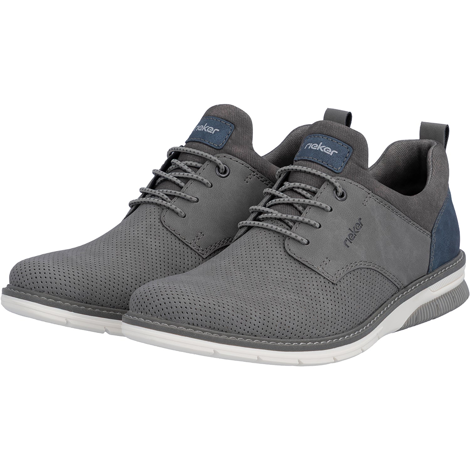 Mens Rieker Rieker 14450-42 Men's Dress Lace Up Shoes Cenere/Denim/Rauch Cenere/Denim/Rauch