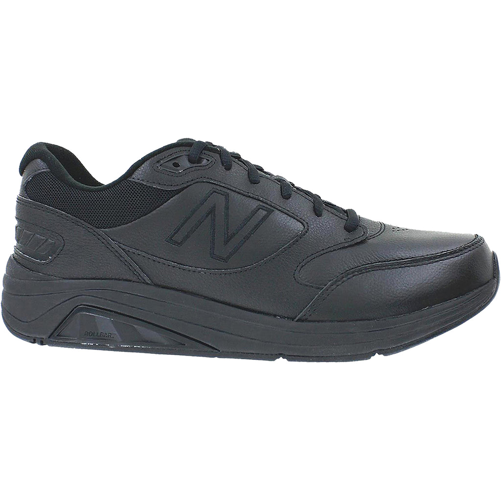 Mens New balance Men's New Balance MW928BK3 Walking Shoes Black Leather Black Leather