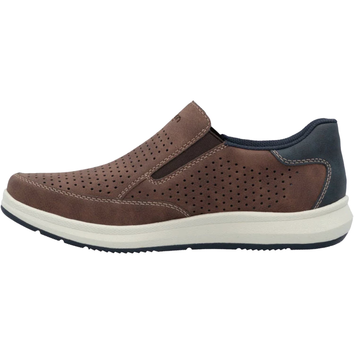 Mens Rieker Rieker 16952-24 Reinhard 52 Perfed Vegan Men's Slip Ons Tan Tan