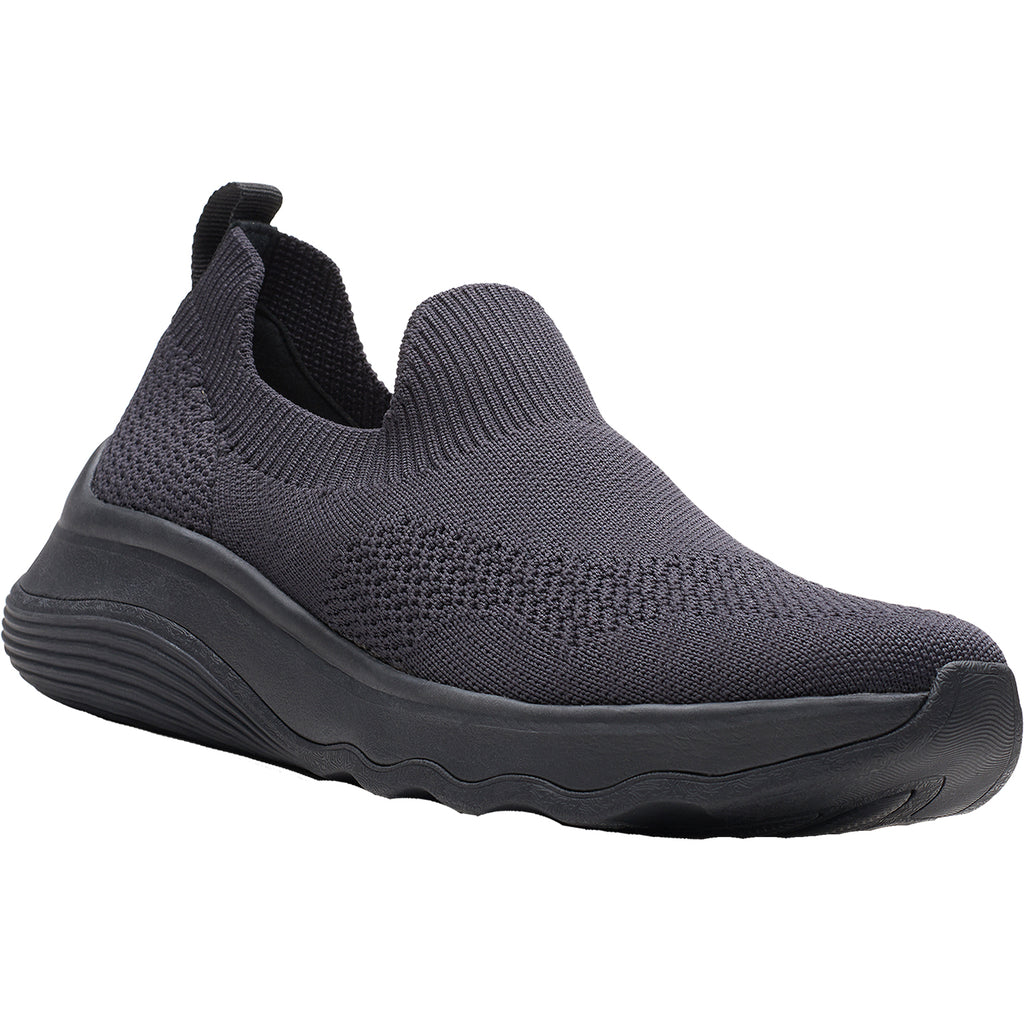 Womens Clarks Women's Clarks Cloudsteppers Circuit Path Black Knit Fabric Black Knit Fabric