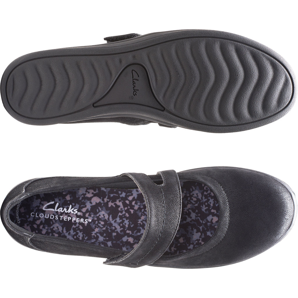 Womens Clarks Women's Clarks Cloudsteppers Breeze MJ Black Synthetic Black Synthetic