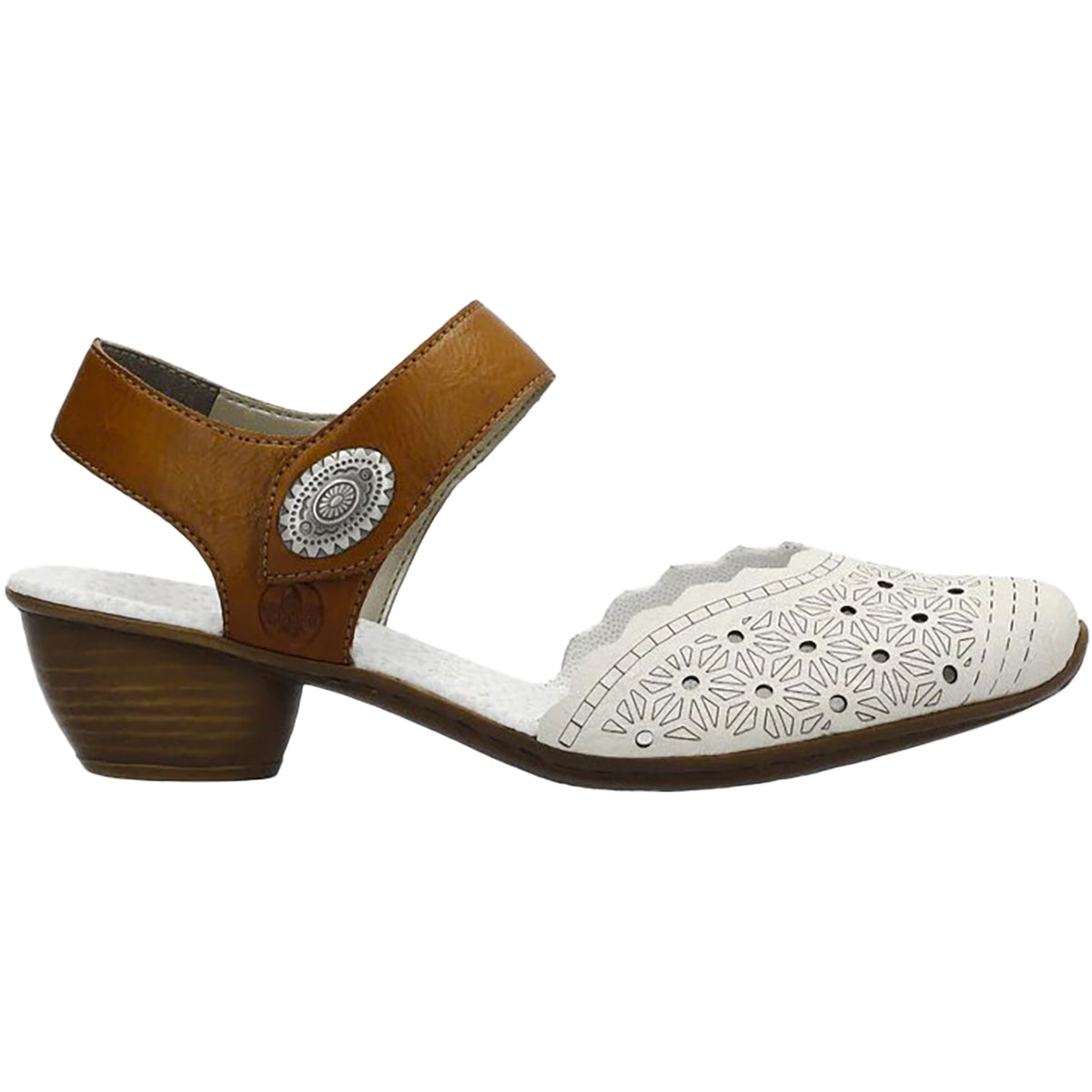 Women's Rieker 43703-60 Mirjam Cream/Cayenne Leather – Footwear etc.