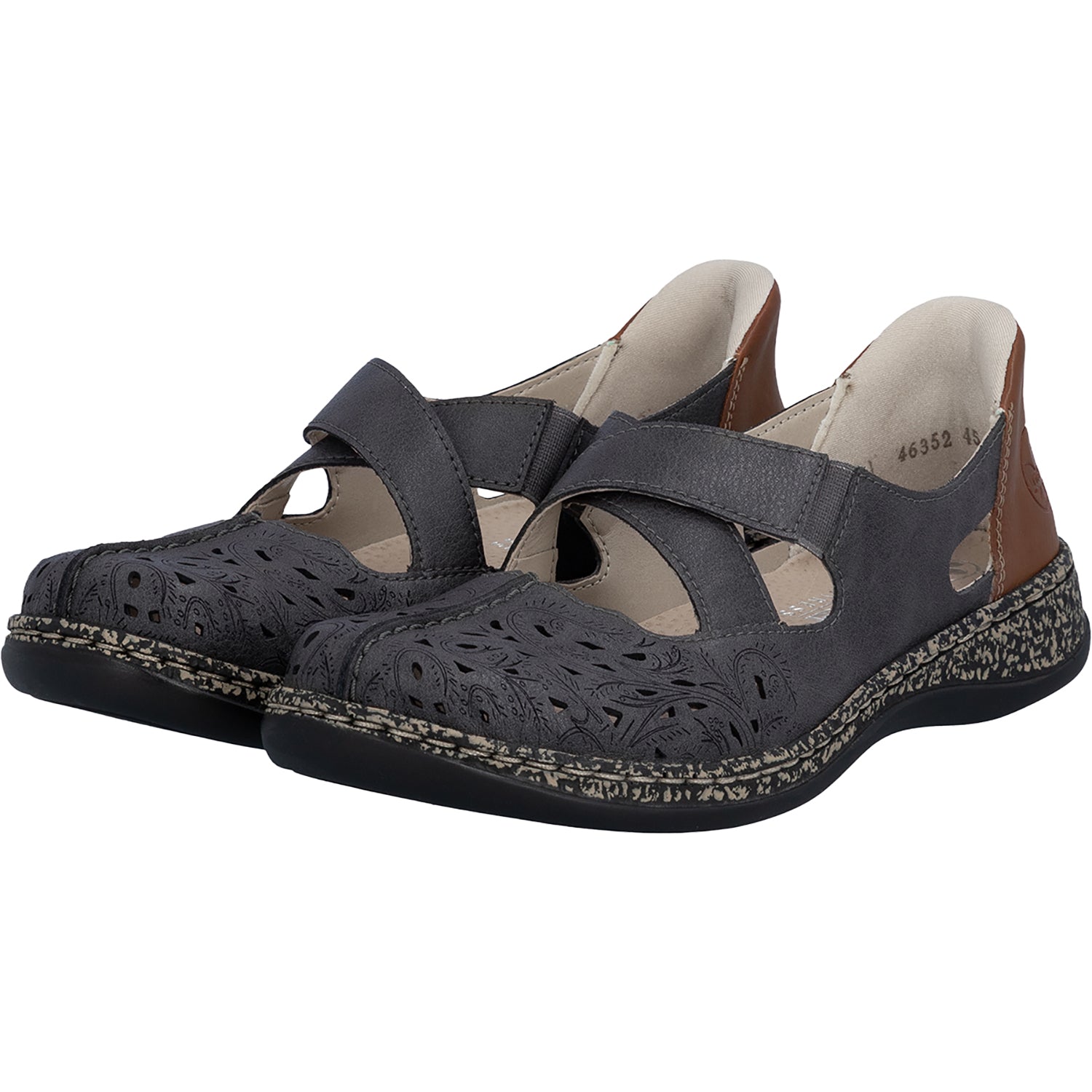 Womens Rieker Rieker 46352-45 Women's Mary Janes Basalt/Cayenne Basalt/Cayenne