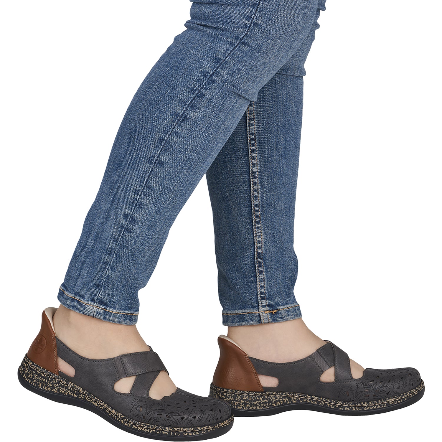 Womens Rieker Rieker 46352-45 Women's Mary Janes Basalt/Cayenne Basalt/Cayenne