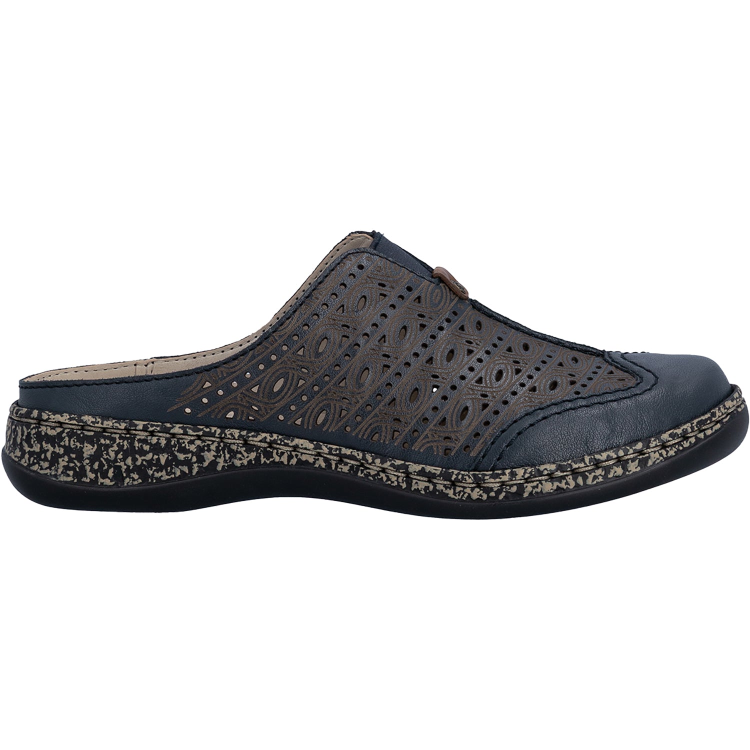 Womens Rieker Rieker 46376-14 Daisy 76 Women's Clogs Pazifik/Amaretto Pazifik/Amaretto