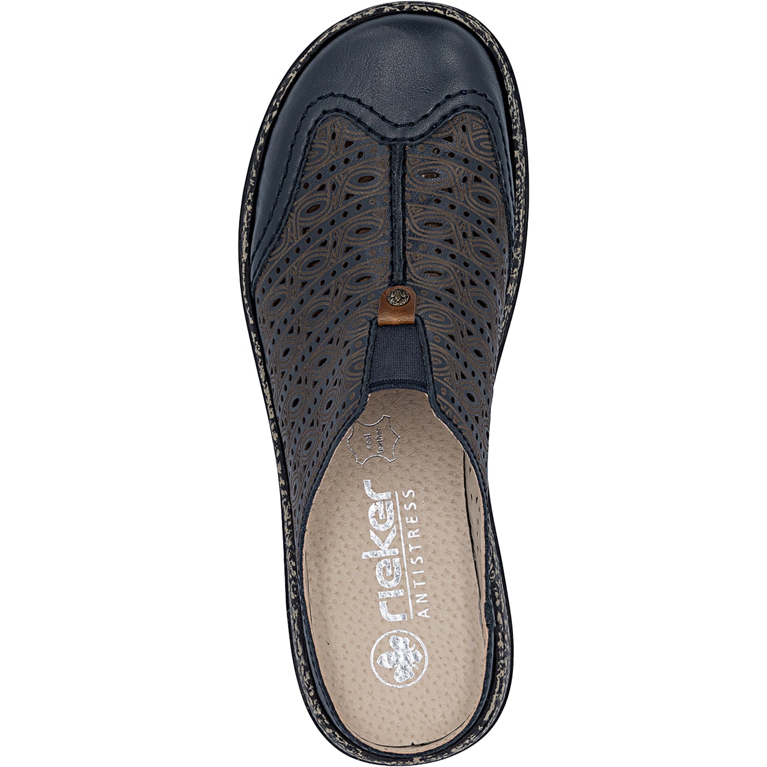 Womens Rieker Rieker 46376-14 Daisy 76 Women's Clogs Pazifik/Amaretto Pazifik/Amaretto