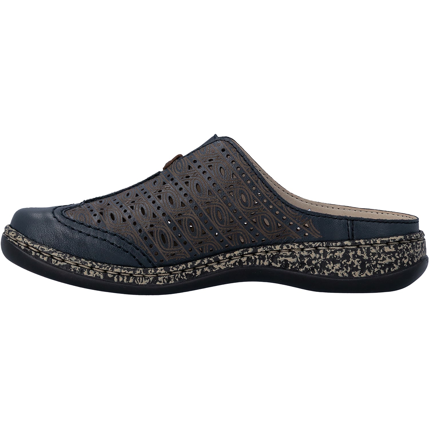 Womens Rieker Rieker 46376-14 Daisy 76 Women's Clogs Pazifik/Amaretto Pazifik/Amaretto