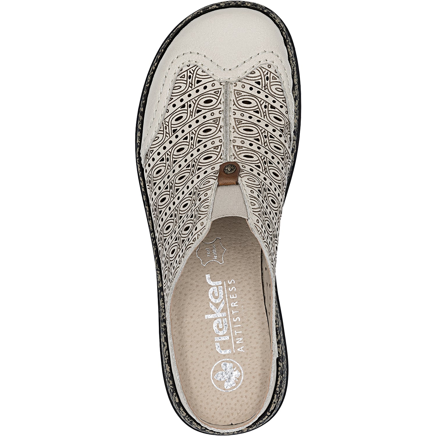 Womens Rieker Rieker 43676-60 Daisy 76 Women's Clogs Crema/Amaretto Crema/Amaretto