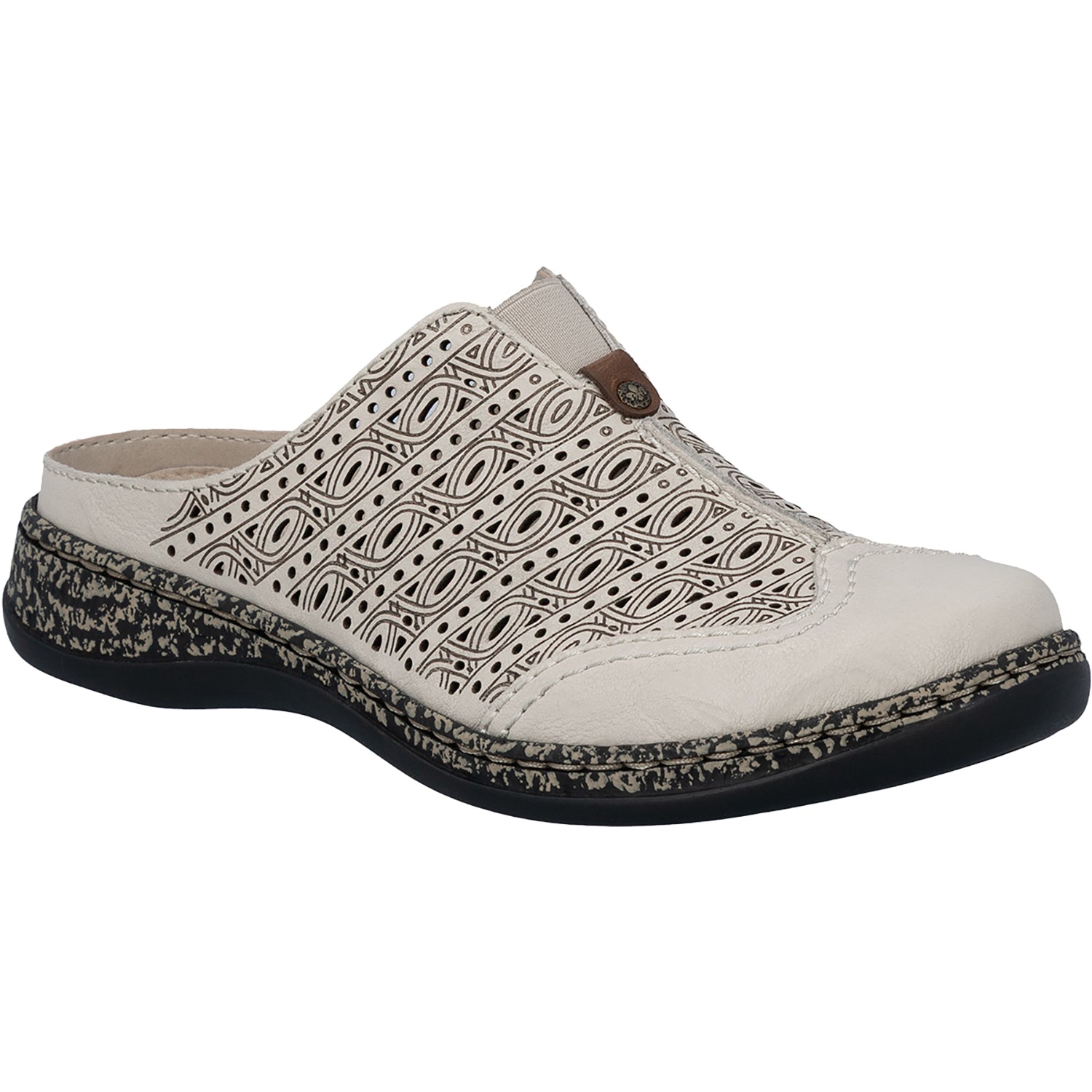 Womens Rieker Rieker 43676-60 Daisy 76 Women's Clogs Crema/Amaretto Crema/Amaretto