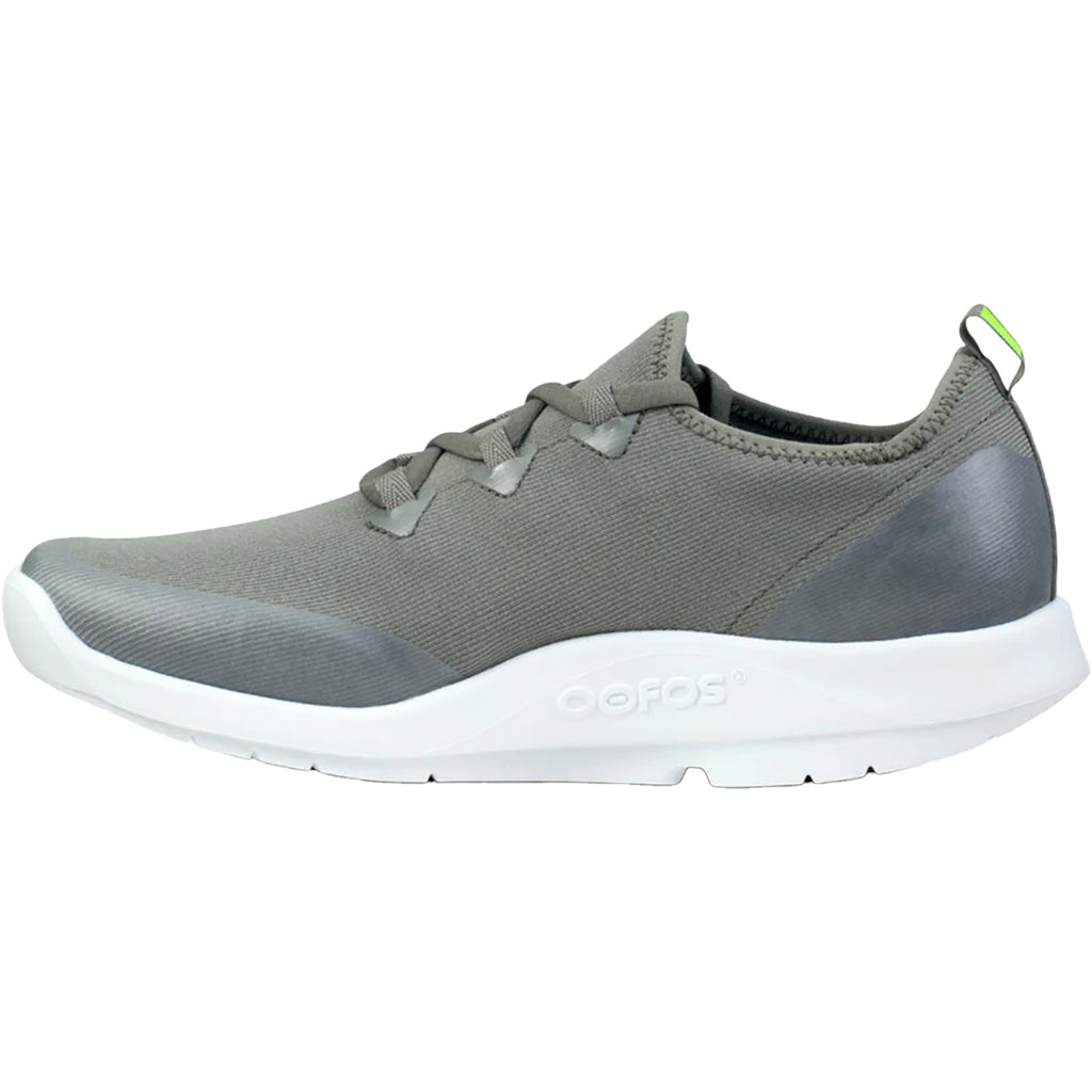 Mens Oofos Men's OOFOS OOMG Sport LS White/Olive Mesh White/Olive Mesh