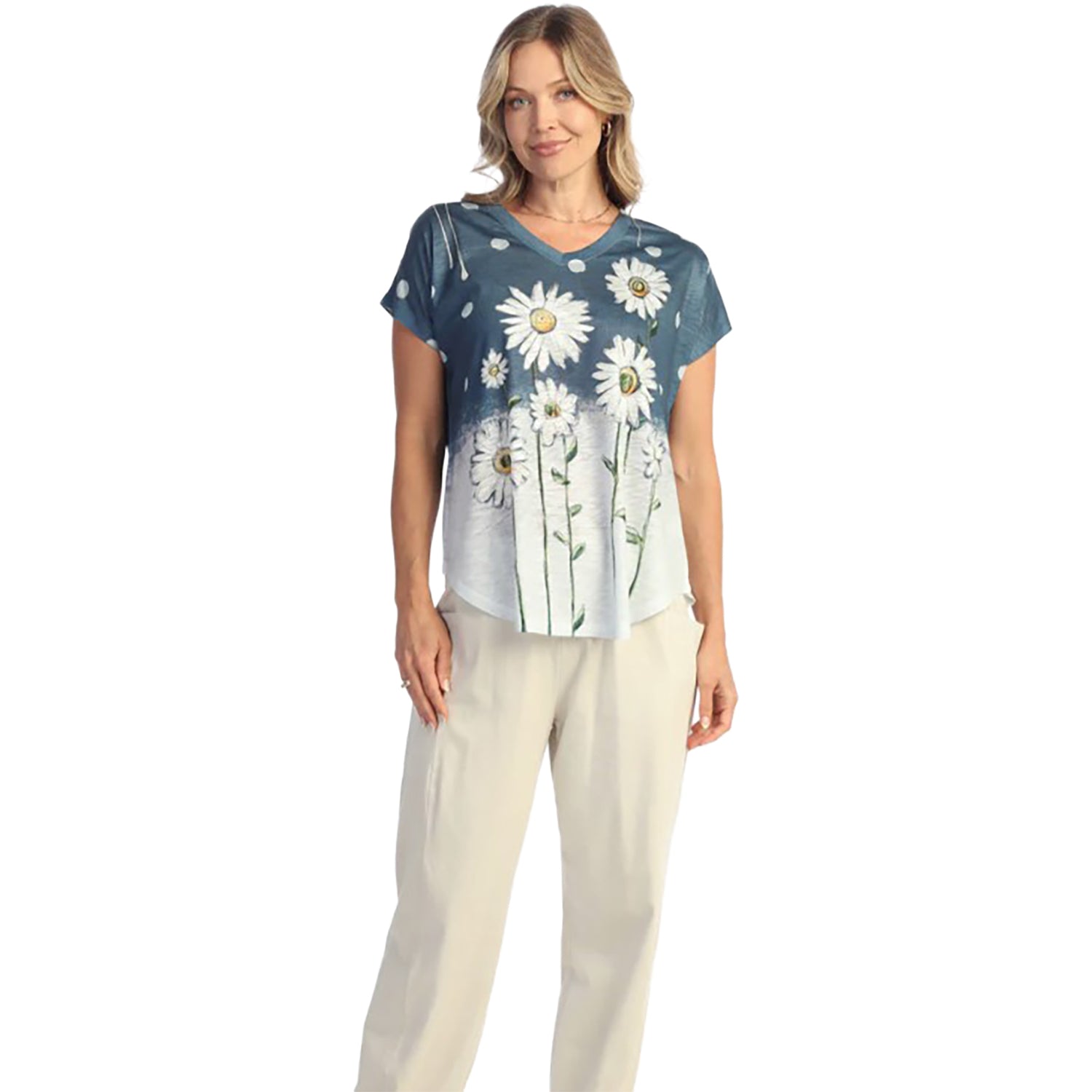 Womens Jess & jane Jess & Jane V-Neck Short Sleeve Dolman Women's Top Friendship Friendship