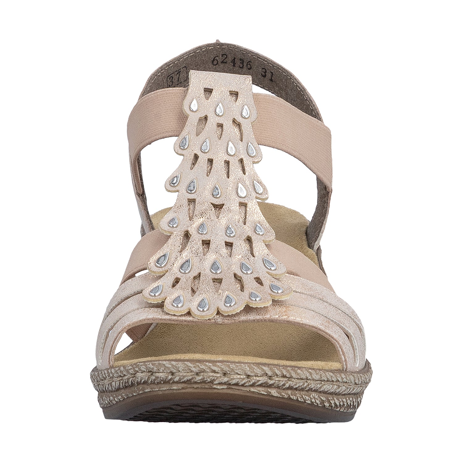 Womens Rieker Rieker 62436-31 Fanni 36 Women's Sandals Rosegold Rosegold