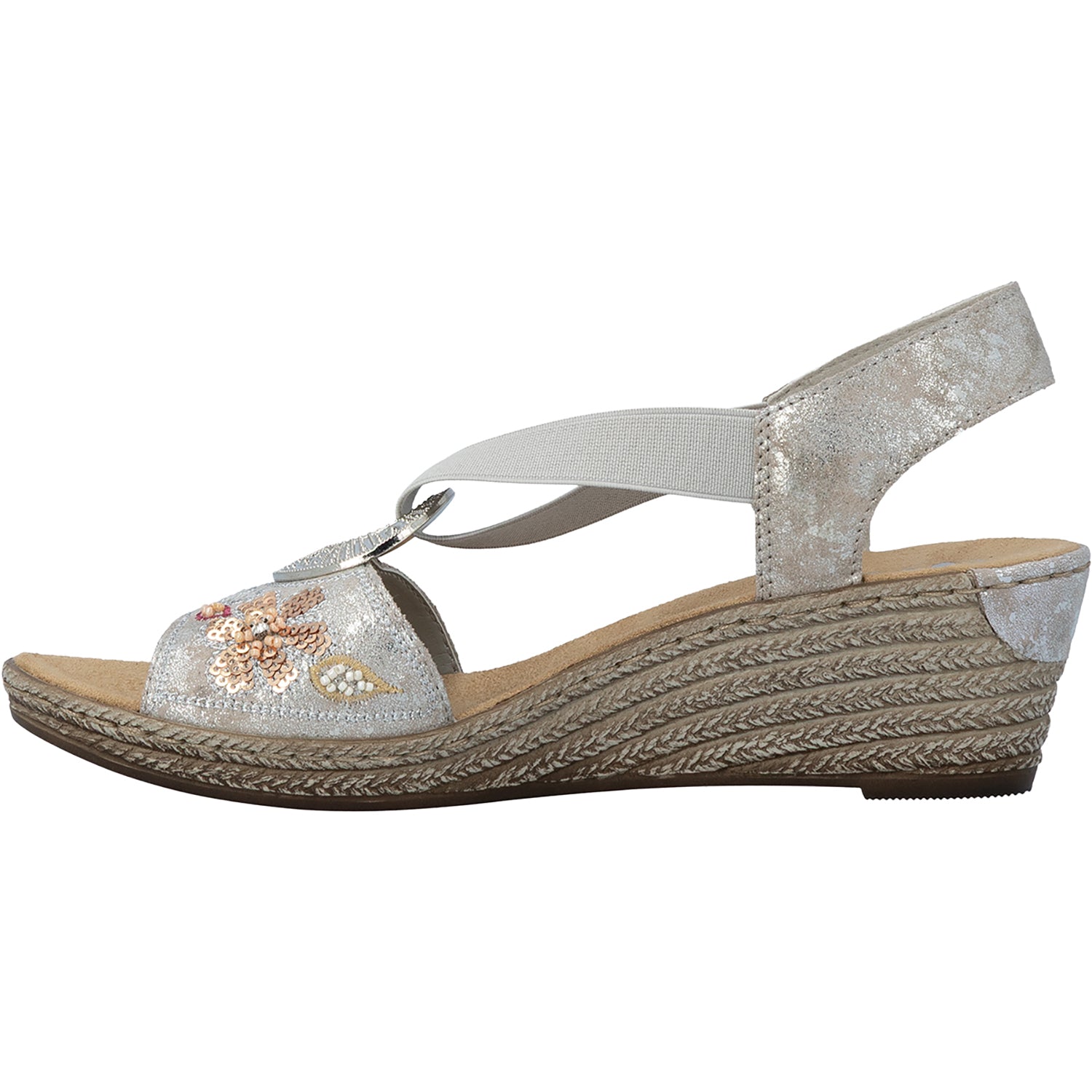 Womens Rieker Rieker 62466-90 Fanni Rose Metallic Rose Metallic