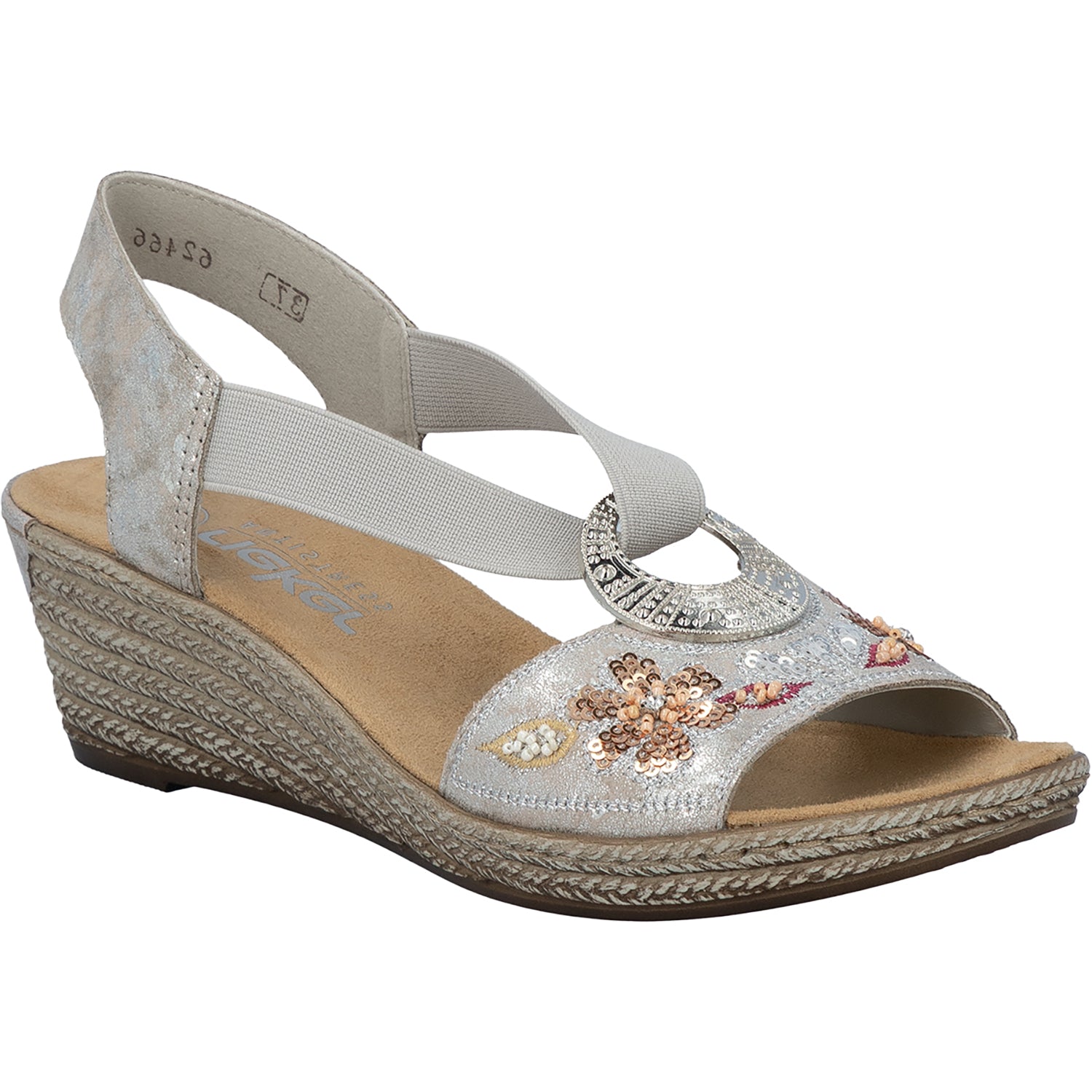 Womens Rieker Rieker 62466-90 Fanni Rose Metallic Rose Metallic