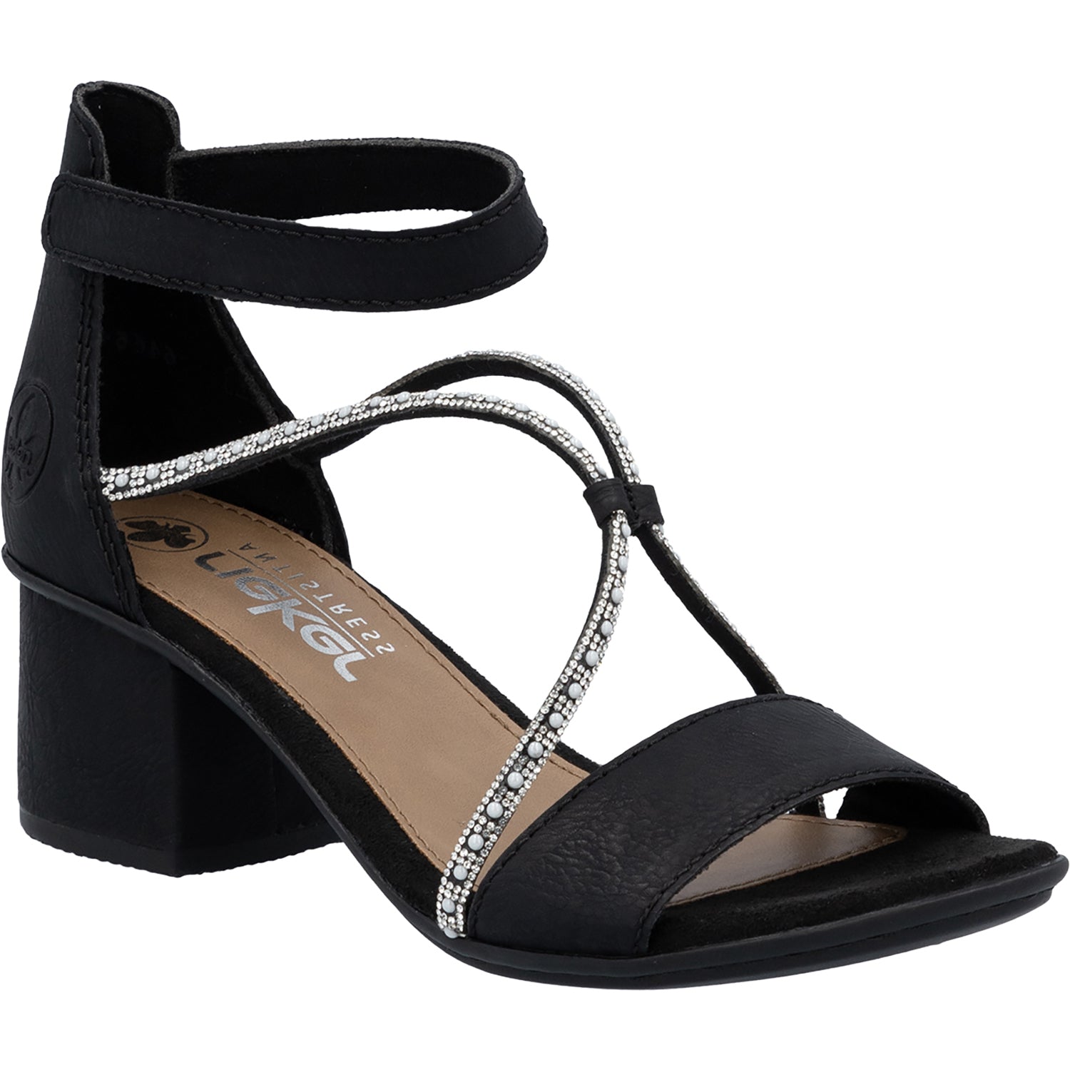 Womens Rieker Rieker 64654-00 Women's Dress Heels Schwarz/Schwarz Eagle/Tubealino Schwarz/Schwarz Eagle/Tubealino
