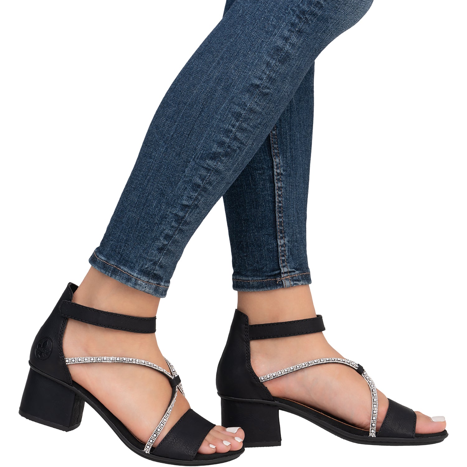Womens Rieker Rieker 64654-00 Women's Dress Heels Schwarz/Schwarz Eagle/Tubealino Schwarz/Schwarz Eagle/Tubealino