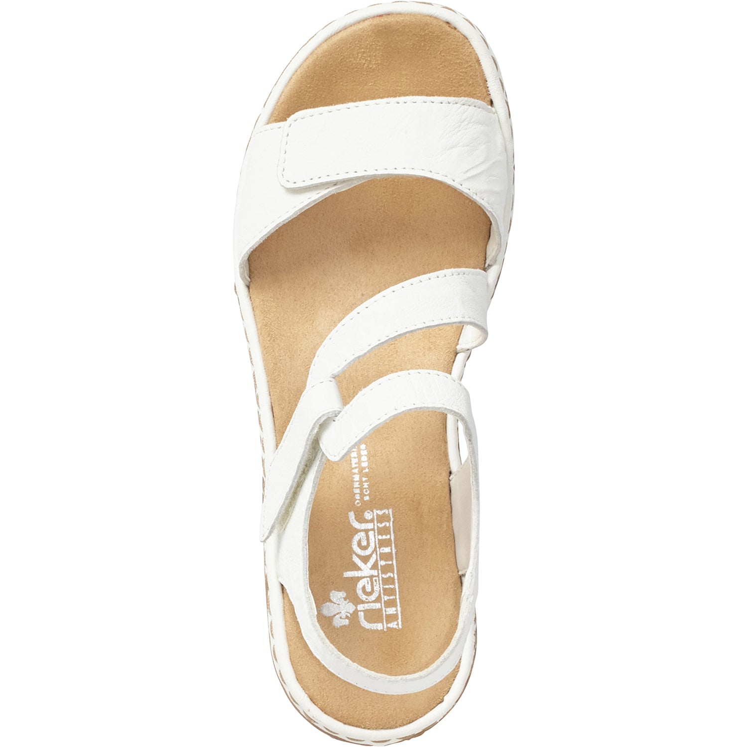Womens Rieker Rieker 659C7-80 Regina C7 Women's Sandals White Leather White Leather