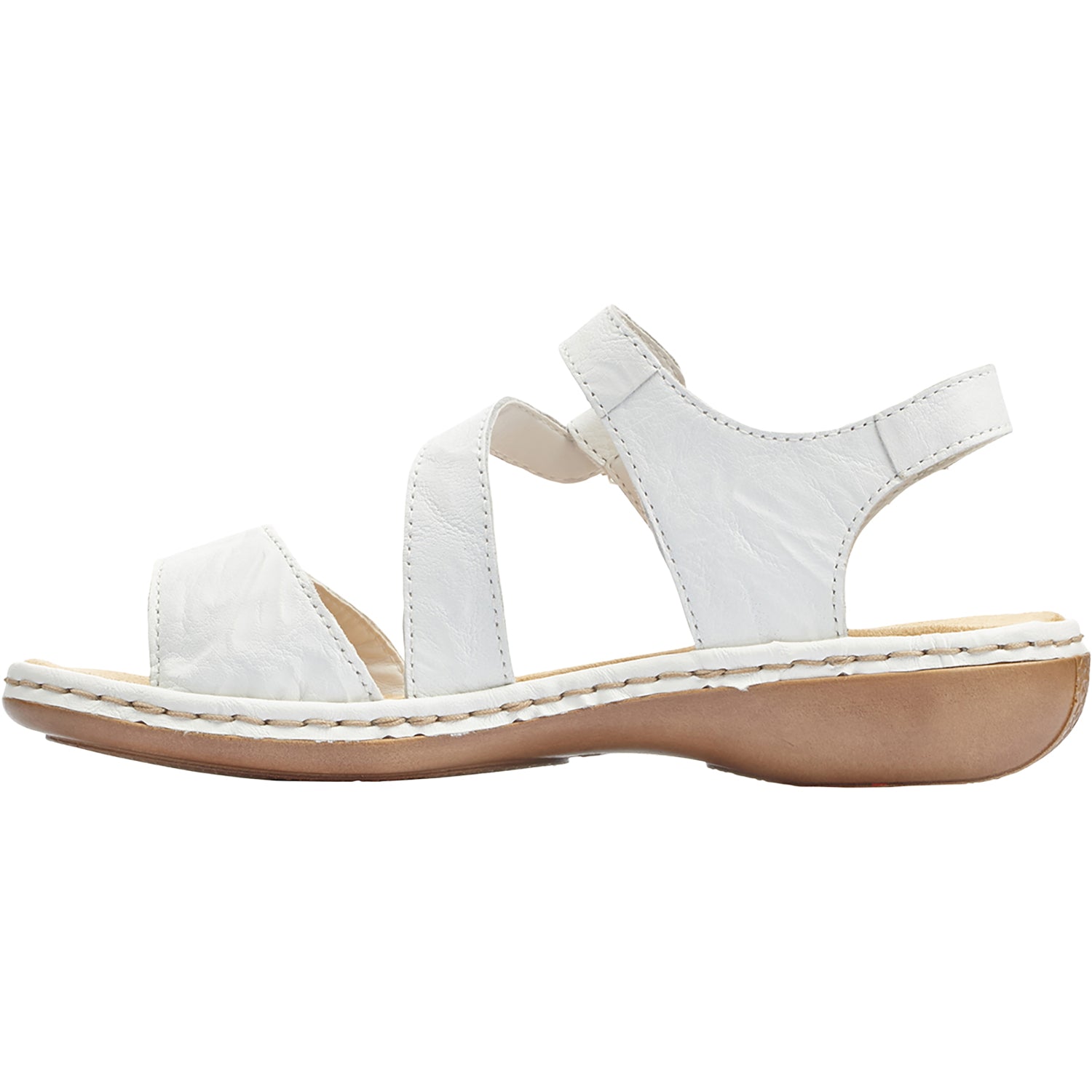 Womens Rieker Rieker 659C7-80 Regina C7 Women's Sandals White Leather White Leather