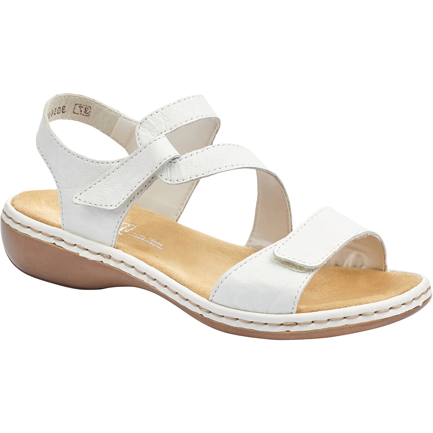 Womens Rieker Rieker 659C7-80 Regina C7 Women's Sandals White Leather White Leather