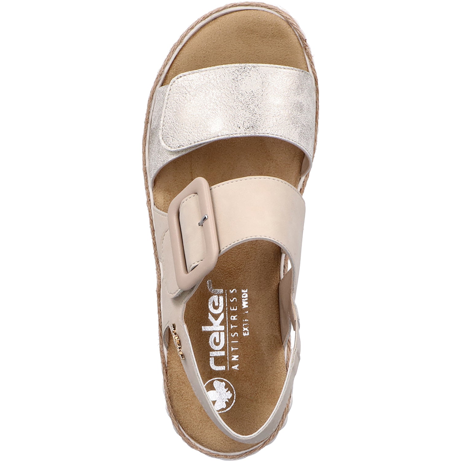 Womens Rieker Rieker 69260-60 Rachel 60 Women's Sandals Beige Gold/Perle Beige Gold/Perle