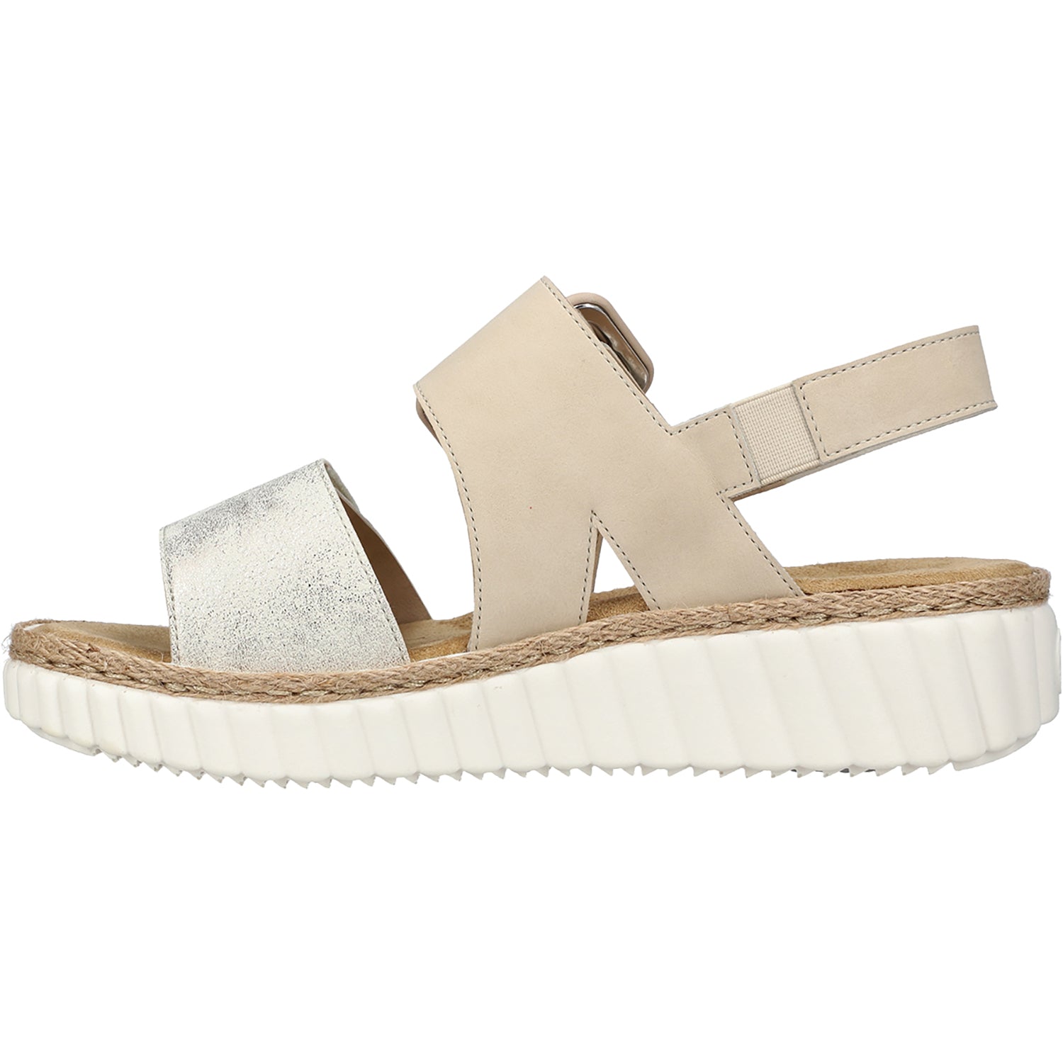 Womens Rieker Rieker 69260-60 Rachel 60 Women's Sandals Beige Gold/Perle Beige Gold/Perle