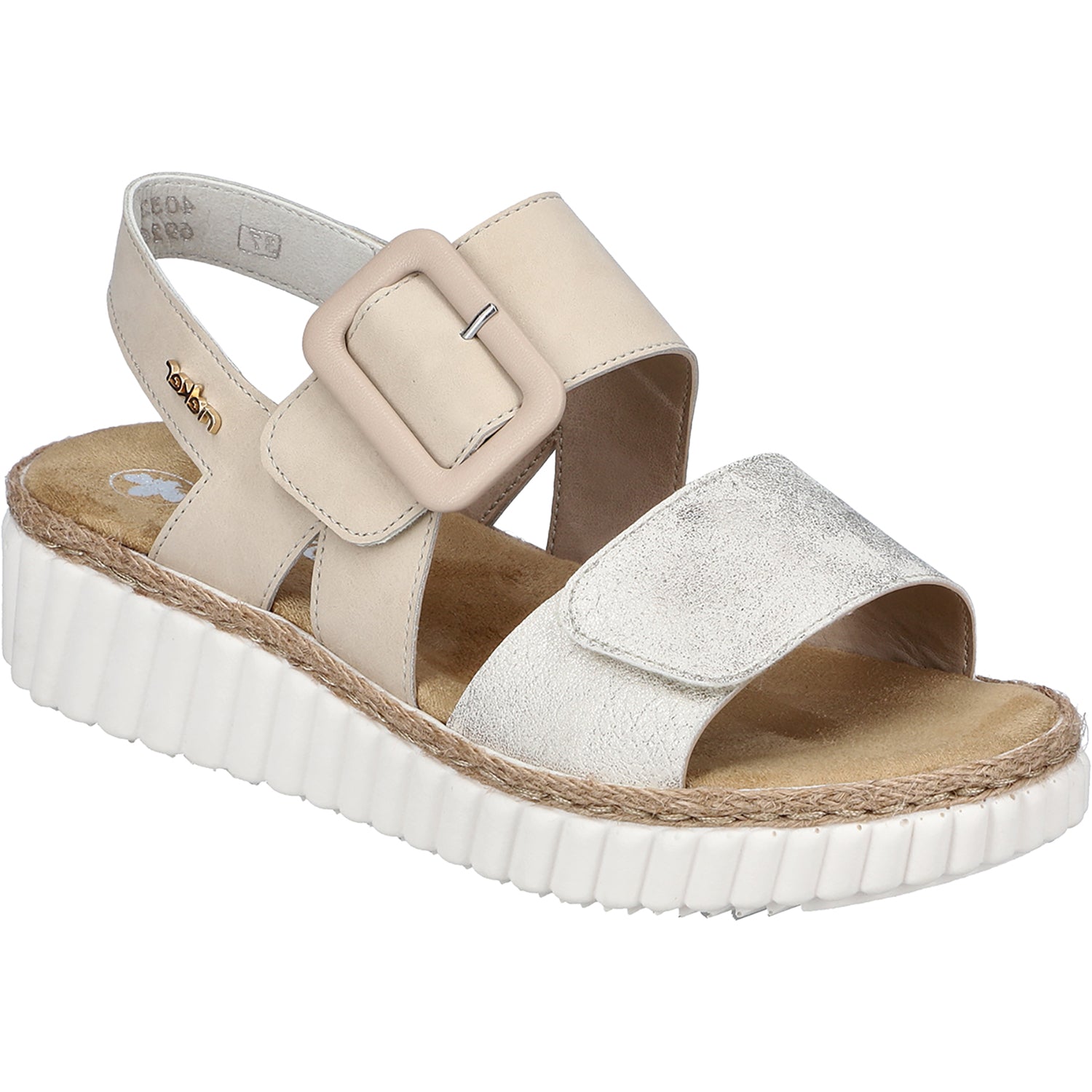 Womens Rieker Rieker 69260-60 Rachel 60 Women's Sandals Beige Gold/Perle Beige Gold/Perle
