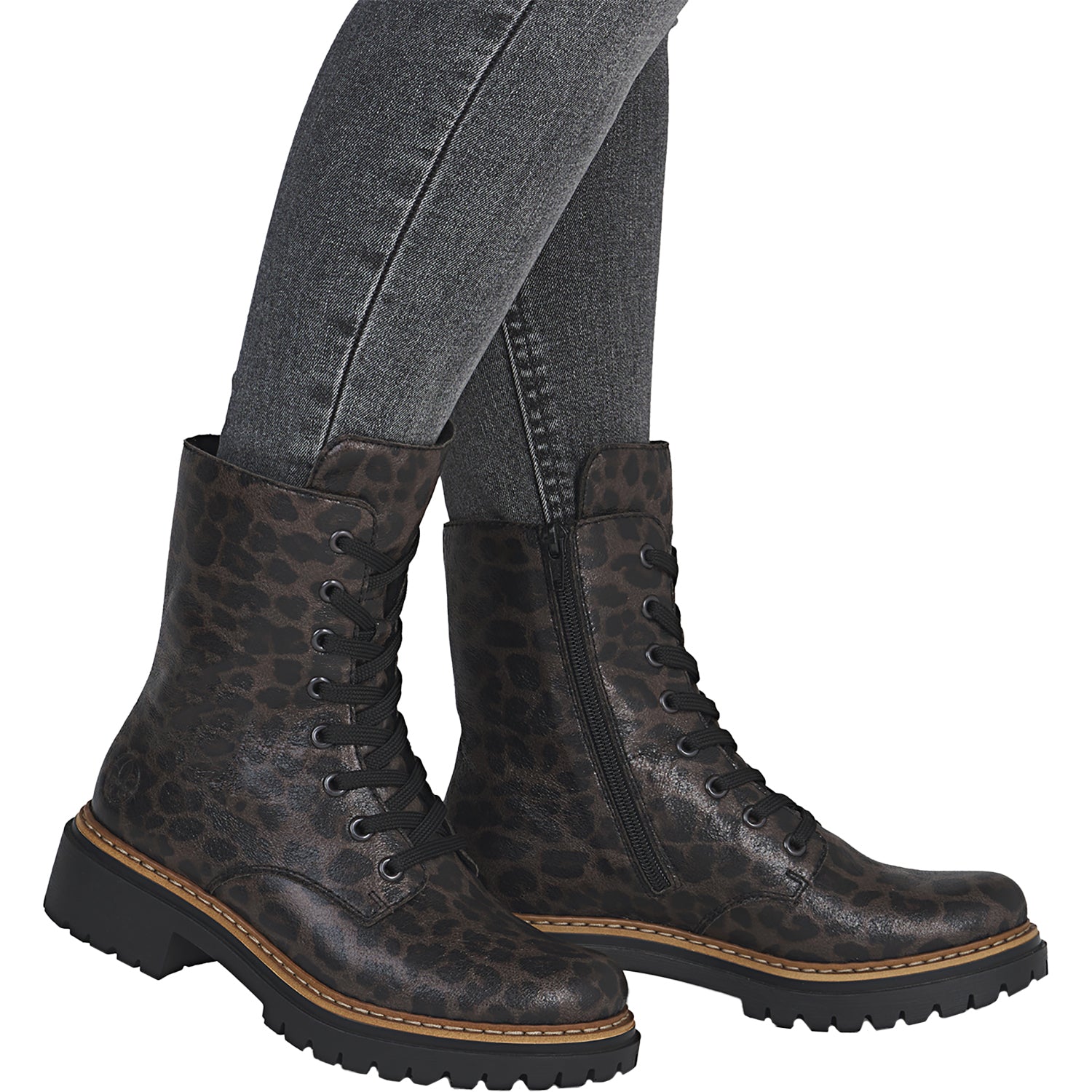 Womens Rieker Rieker 72627-90 Women's Boots Grey Leprato Synthetic Leather Grey Leprato Synthetic Leather