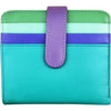 Womens Ili new york ili New York Bi-Fold Credit Card Wallet Cool Tropics Leather Cool Tropics Leather