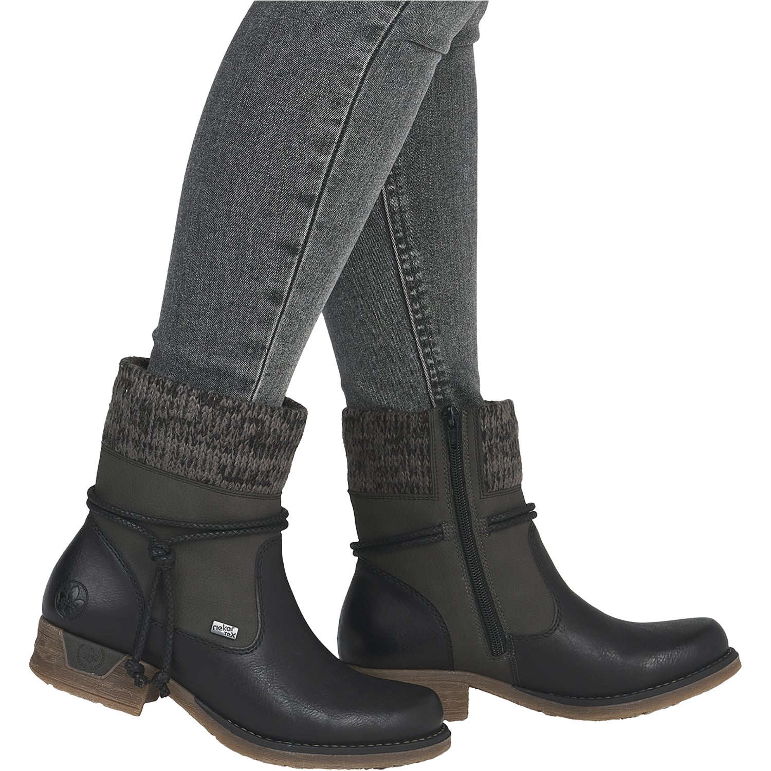 Womens Rieker Rieker 79688-00 Fee Wool Women's Boots Schwarz/Stromboli/Athrazit Schwarz/Stromboli/Athrazit