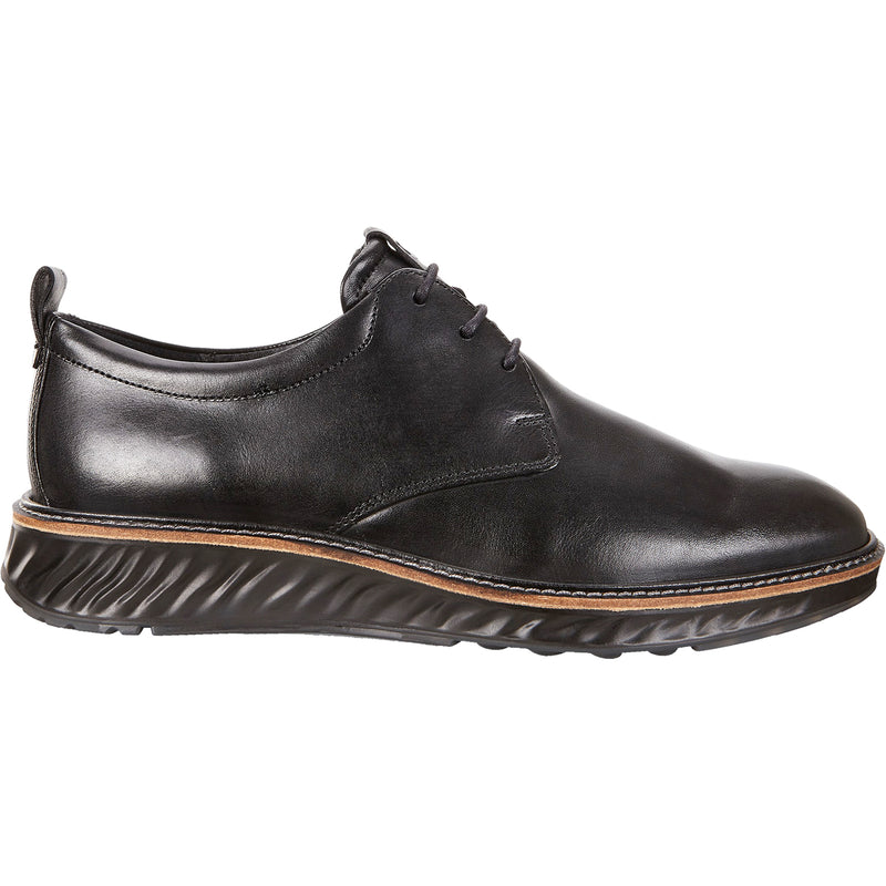 Men's Ecco ST.1 Hybrid Plain Toe Black Leather