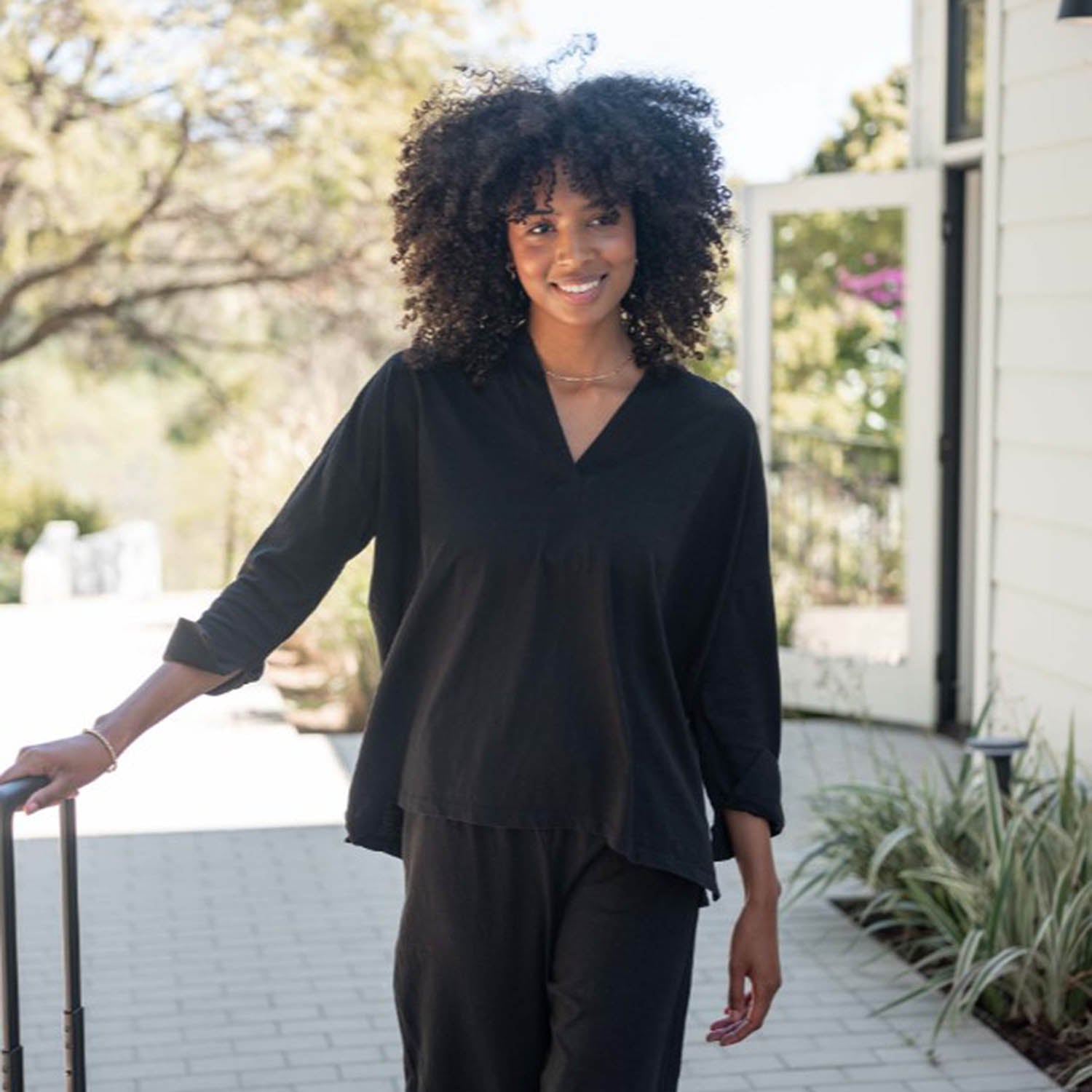 Womens Mersea Mersea Amelia Cuff Long Sleeve Tee Women's Black Black