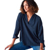 Womens Mersea Mersea Amelia Cuff Long Sleeve Tee Women's Long Sleeve Top Navy Navy