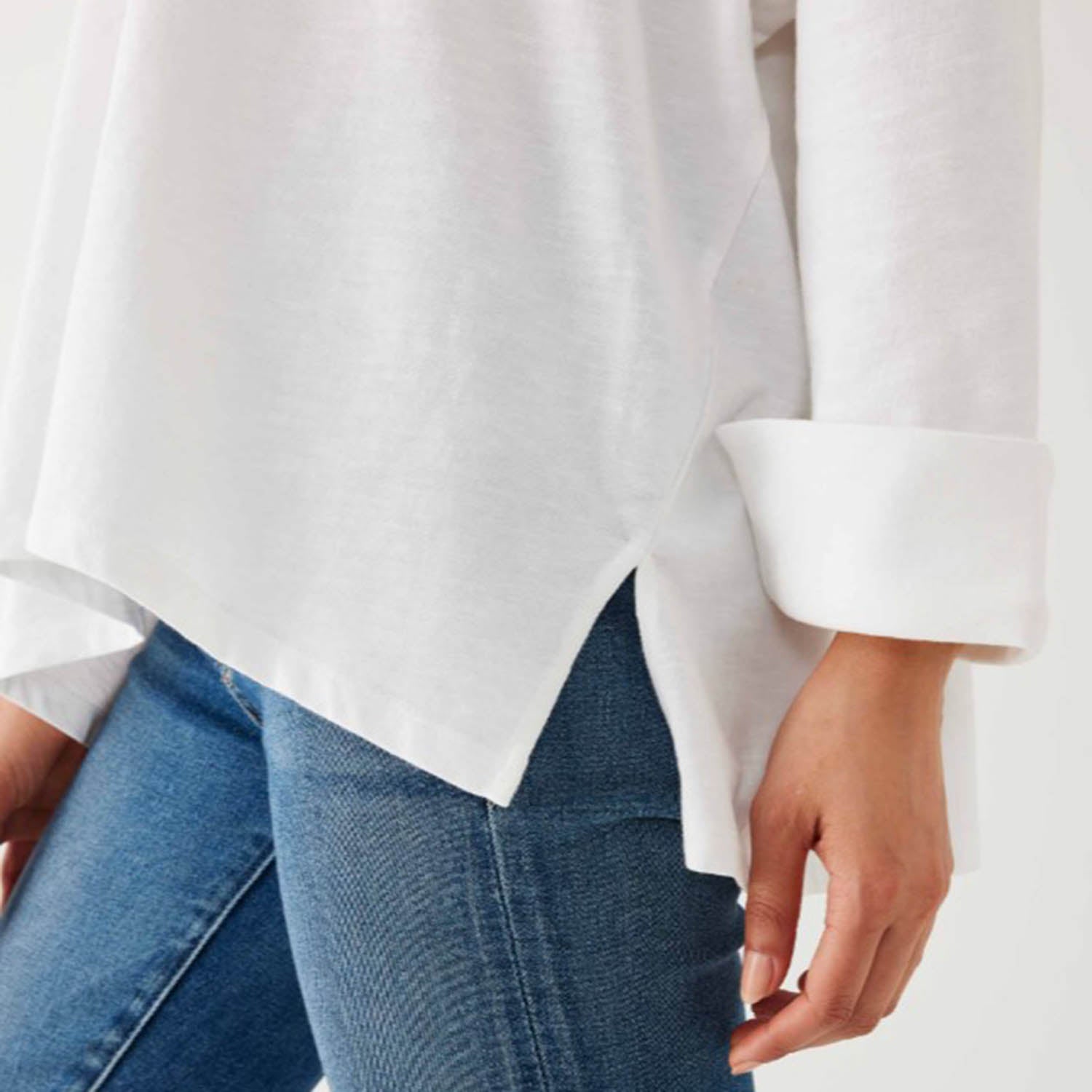 Womens Mersea Mersea Amelia Cuff Long Sleeve Tee Women's Long Sleeve Top White White