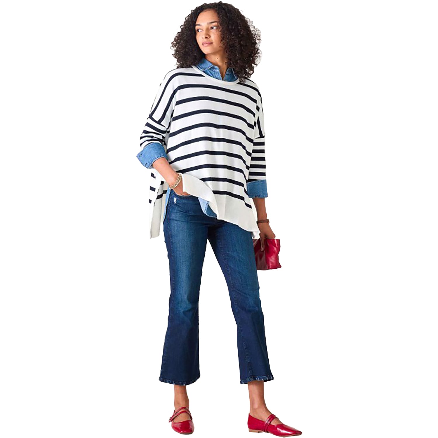 Womens Mersea Mersea Amour Sweater Women's Long Sleeve Top Navy Stripe Heart Navy Stripe Heart